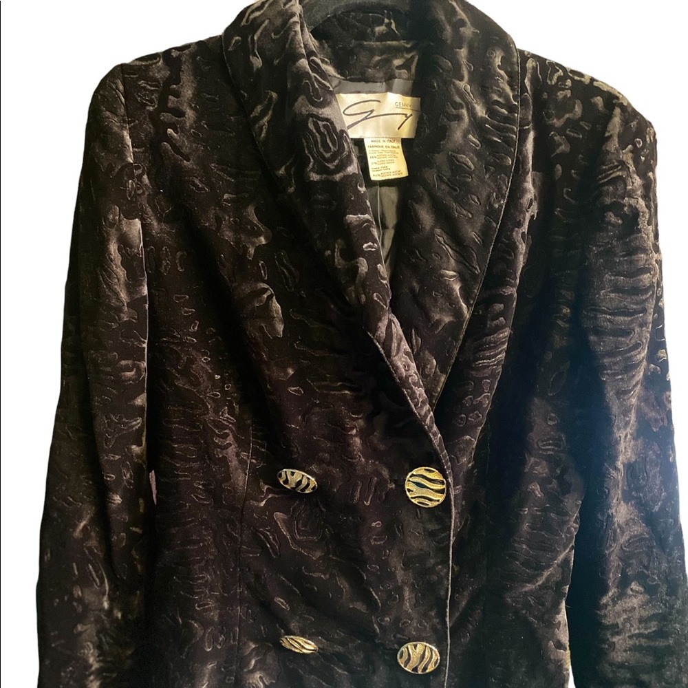 Vintage Genny animal print textured blazer